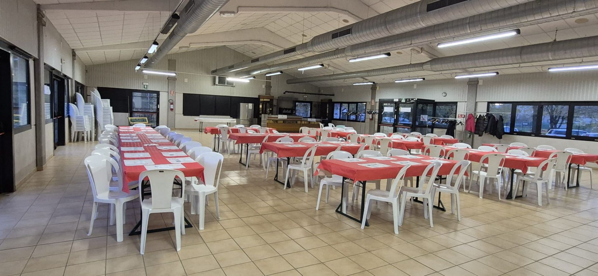 La sala in allestimento